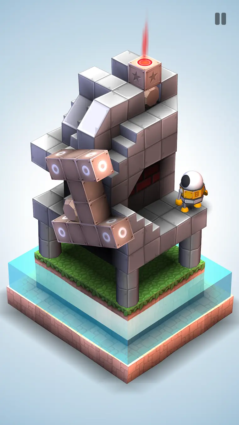 A Mekorama diorama viewed from a rotated angle